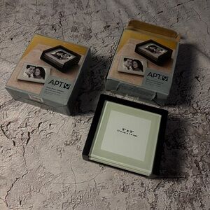 NWT Apt. 9 Glass Photo Coasters, Set of Two Boxes of Four Each.